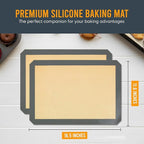 Silicone Baking Mat - 3 Pack Reusable Silicone Baking Sheet Liner for Oven - Half Sheet Nonstick Mat 16.5"x11.6" for Bread, Dough, Macaron, Cookie Cooking Liners for Kitchen Counter Bakery Supplies