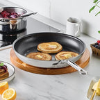 Hestan ProBond Luxe TITUM Nonstick Skillet, 11-Inch Professional Clad Stainless Steel, ProCore Tri-Ply Clad Construction, Polished Exterior, Induction & Oven Safe