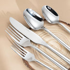 Silverware Set,Zerophilo Flatware Set with Hexagon Handle 20 Pieces 18/0 Stainless Steel Cutlery Set for 4 Mirror Polished,Dishwasher Safe