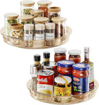 LAMU 2 Pack Lazy Susan Organizer 9.25 inch Lazy Susan Turntable for Cabinet, Rotating Spice Organization for Cabinet, Kitchen, Table Top, Countertop, Pantry Fridge Organizers and Storage, Amber