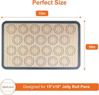 HOOMIL Macaron Silicone Baking Mats, 15"x10", Non-Stick, Reusable, Food Safe, Jelly Roll Sheet Size Silicone Mat, Pack of 2