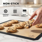 Zulay Kitchen Silicone Baking Mat Sheet 3-Pack (3 sizes) - Reusable Silicone Baking Sheet - Easy & Convenient Nonstick Baking Supplies - Silicone Mats for Baking - Baking Mat For Oven - (Dark Gray)