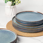 AmorArc Ceramic Dinnerware Sets for 4,Round Reactive Glaze Stoneware Plates and Bowls Set,Highly Scratch Resistant Dishware | Dishwasher & Microwave Safe Dishes Set,Service for 6 (18pc)