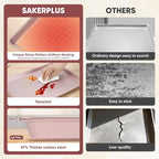 Nonstick Baking Sheet Pan Set of 3, Heavy Duty Cookie Sheets for Oven with Stripe Texture Pattern, 0.6mm Thick Quarter/Half/Jelly Roll Pans, Rust-Resistant & Easy Clean (Pink)