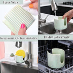 Ceramic Sponge Holder for Kitchen Sink, Sink Caddy Organizer,Dish Sponge Holder for Bathroom, Kitchen,Sink,Farmhouse Kitchen soap Holder and Sink Accessories for countertop,(vingreen)
