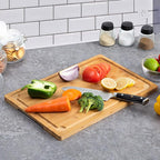 Extra Large Cutting Board, 17.6" Bamboo Cutting Boards for Kitchen with Juice Groove and Handles Kitchen Chopping Board for Meat Cheese board Heavy Duty Serving Tray, XL, Empune (Pack of 2)