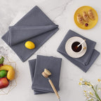 Homaxy 100% Cotton Waffle Weave Kitchen Dish Towels, Ultra Soft Absorbent Quick Drying Cleaning Towel, 20x28 Inches, 12-Pack, Dark Grey