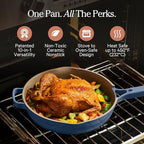Our Place Large Always Pan | 12.5" Ceramic Pan with Modular Lid & Beechwood Spatula | Patented 10-in-1 Nonstick, Non-Toxic Cookware Made Without PFAS | Induction & Oven-Safe up to 450°F | Char