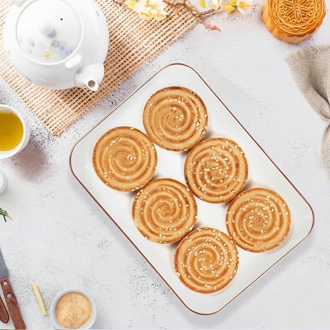 3 Pack Rose Gold Plastic Serving Trays for Party - Rose Gold Serving Tray 8 x 11 Inch - Heavy Duty Dessert Trays for Food - Rectangular Party Serving Trays for Entertaining