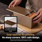 5-Pack Pullman loaf pan with Lid – Sourdough Loaf Pan Set, Includes Dough Scraper, Whisk, Silicone Cleaning Brush & Bread Cutter – Long Loaf Pan with Lid for Homemade Loaf