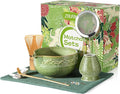 Matcha Whisk Set, ZBUFAN 7 Pcs Green Matcha Kit with Bamboo Whisk(Chasen) and Holder, Ceramic Matcha Bowl with Spout, Japanese Tea Set with Matcha Sifter and Scoop