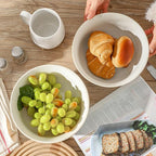 Serving Bowls Set of 2, 60 Ounce Ceramic Large Bowls, Deep Kitchen Bowls for Salad Soup Ramen Pasta Cereal Fruit, Microwave Oven Dishwasher Safe, Ideal for Home Dining & Gifting, Creamy White