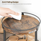 Lazy Susan Organizer, Rotating Spice Rack, 2 Tier Spice Turntable Organizer, Industrial Turntable Spice Holder, for Kitchen Countertop and Cabinet, Compact and Versatile, Rustic Brown SR22BR