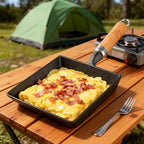 Tamagoyaki Pan, Cast Iron Japanese Omelette Pan for Breakfast, Perfect Rolled Eggs - Rectangular Egg Skillet for Gas & Induction Stovetops - Naturally Nonstick Surface When Seasoned, 7.2 x 6.1 inches