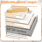 BAMEOS Drawer Divider,Expandable Bamboo Separators Adjustable Utensil Knife Fork Tool Kitchen Organizer, Clothes Fabric Drawer Organizer In Bathroom Bedroom Office, Cabinet Dresser Organizer 4-pack