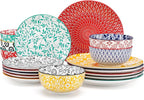 vancasso SELENE Plates and Bowls Set for 6, 18 Pieces Dinnerware Sets, Mircowave and Dishwasher Safe Dishes Set, Porcelain Muted Dinnerware