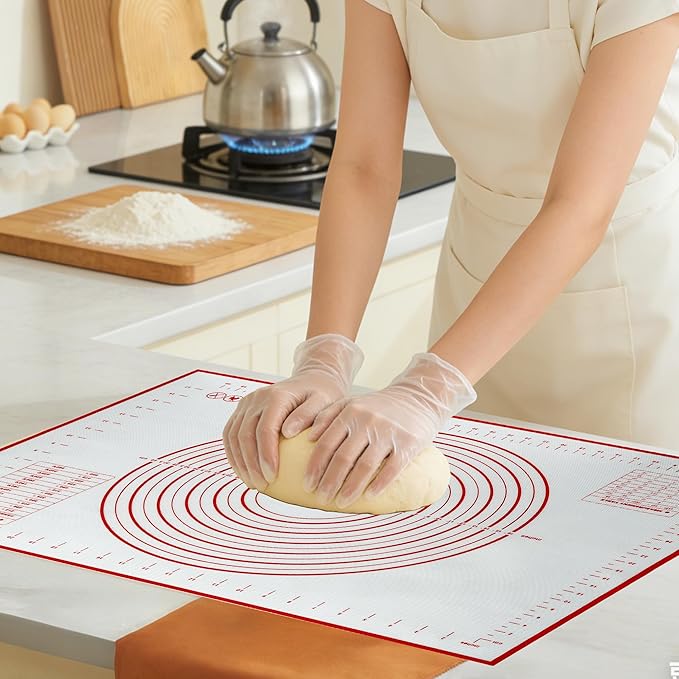 Nonstick Silicone Pastry Mat Extra Large 28''×20'' with Measurements, Food Grade Silicone Baking Mat, Non-Slip Dough Rolling Mat for Counter, Oven Liner, Fondant/Pie Crust/Sourdough Bread Baking