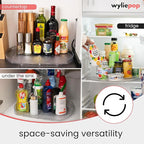 Lazy Susan for Refrigerator - 360° Turntable Refrigerator Organizer and Storage Tray for Fridge, Cabinet & Pantry - Rectangle Lazy Susan (16.5"x11.5"x1.5")