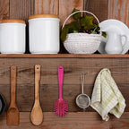 Vikan 42371 Brush,Dish,Scraping Edge,Medium,11",PP/PBT,Pink