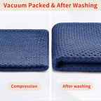 Homaxy 100% Cotton Waffle Weave Kitchen Dish Cloths, Ultra Soft Absorbent Quick Drying Dish Towels, 12 x 12 Inches, 8-Pack, Navy Blue