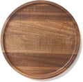 Round Wood Tray, Acacia Wooden Decorative Serving Tray for Coffee Table and Home Decor, Wooden Appetizer Charcuterie Board for Kitchen Countertop (7.9 inch)
