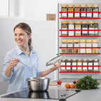 Magnetic Spice Rack for Refrigerator Seasoning Organizer for Spice Fridge Shelf storage Magnetic Shelf with Hook for Oven(6pack) (4Pack-Cut out-red)