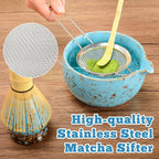 MONOJOY Matcha Whisk Set - Microwave Safe Ceramic Bowl with Spout, BPA-Free Japanese Matcha Kit with Holder & Stainless Steel Sifter, 4 PCS Gift Set