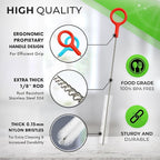 Buenalife Heavy Duty Cleaning Brushes Set of 8 - Extra Long Straw Cleaners for Metal and Plastic Reusable Drinking Straws, to Clean Small Spaces, Sippy Cups, Water Bottles - Sturdy Hard Brush Bristles