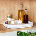 YouCopia MagicTrack Rectangle Lazy Susan Turntable: Kitchen & Bathroom Pantry, Cabinet & Countertop Storage Organizer with 360° Spin, Non-Slip, White Speckled BPA-Free