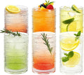 Hobnail Drinking Glasses Set of 6, 16 Oz Vintage Style Tumblers Smooth Interior Thick Durable Glasses Cups Dishwasher Safe for Water, Juice, Wine, Whiskey