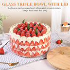 LOVYANXUE Large Salad Bowl, 10 inch Trifle Bowl with Sealed Lid, Versatile Mixing and Serving Bowl for Laying Ice Cream, Cake, Salad, Fruit, Baking, Dessert and Party Diy, Microwave Safe