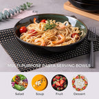 LERATIO 9.0" Pasta Bowls,38oz Ceramic Pasta Bowls,Reactive Glaze Pasta Bowl Set of 4,Microwave & Dishwasher,Oven Safe,Large Wide Serving Bowls for Salad, Dessert,Scratch Resistant-Green