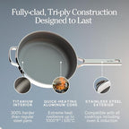Our Place Mini Titanium Always Pan Pro | 8.5" PFAS-Free Nonstick Frying Pan with Spatula | Chef-Grade Tri-Ply Stainless Steel & Aluminum Build | Induction & Oven-Safe up to 1000°F | Chrome