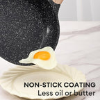 JEETEE Non Stick Frying Pan Set, Frying Pans Nonstick, Omelette Skillet with Soft Touch Handle, 3-Piece Cookware Set 8 Inch 9.5 Inch 11 Inch