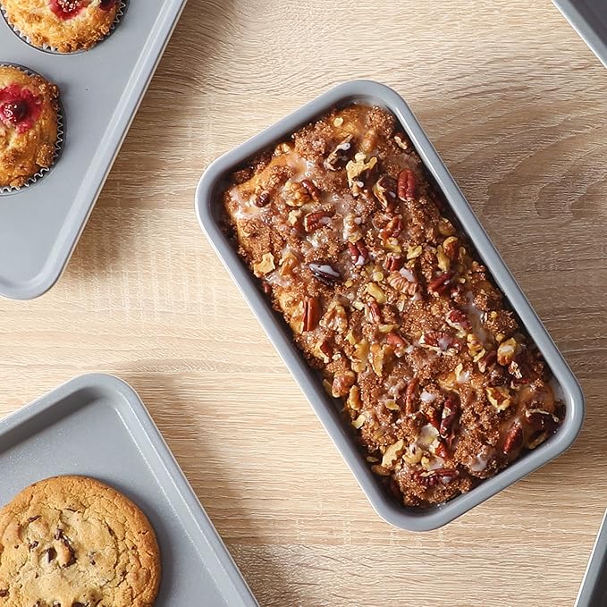Sur La Table Kitchen Essentials Bake Sale 9 X 5 Inch PFOA, PFAS, PTFE Free Nonstick Loaf Pan - Linen White (Pack of 4)