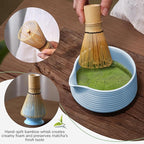 HELPLX Matcha Whisk Set, 10-Piece Japanese Matcha Kit with Bowl, Whisk & Holder, 2 Tea Cups, Bamboo Scoop, Spoon, Sifter, Scoop Rest & Tea Towel – Blue Matcha Tea Set for Ceremony or Daily Use