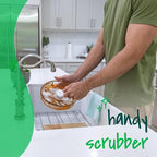 Scotch-Brite Handy Brush, Small and Durable Dish Brush with Handle for Scrubbing Hard-to-Reach Cookware, Tubs, Sinks, Car Tires, and More without Scratching, Antimicrobial, and Rinses Clean