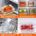 52 PCS Food Storage Container with Lid (26 Lids & 26 Containers) - Airtight Leakproof Plastic Kitchen Organization Set Reusable Microwave/Freezer/Dishwasher Safe Meal Prep Container with Label & Pen