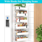 6 Pack Magnetic Spice Storage Rack Organizer for Refrigerator and Oven, White Fridge Organizers and Storage