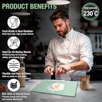 Silicone Mats for Baking 26" x 18" Pastry Mat with Measurements Extra Thick Baking Mat for Rolling Out Dough,Bread,Pie,Cookies,Sourdough,Pizza and fondant,Food Grade Dough Mat