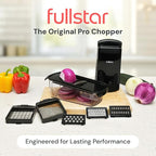 Fullstar The Original Pro Chopper - Vegetable Chopper and Mandoline Slicer, Food Chopper with Container, Fruit Cutter, Veggie Slicer, Kitchen Gadgets & Gifts, Home Essentials (6 in 1, Black)