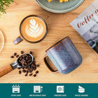 vancasso 16 oz Coffee Mugs Set of 6, Large Ceramic Mug with Handle, Unique Glaze Coffee Cups for Latte, Cappuccino & Hot Cocoa, Dishwasher & Microwave Safe, Blue, Series ONION