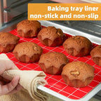 Silicone Baking Mat Roll 16IN*5FT Free Cutting, Non-Slip Pastry Mat, Non-Stick Reusable Air Fryer Liner, Oven Liners, Freeze Dryer Mat, Easily Cut to Size Fit All Ovens Pans Tins Dishes