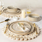 AmorArc Ceramic Dinnerware Sets, Handmade Reactive Glaze Stoneware Plates and Bowls Sets,Highly Chip and Crack Resistant | Dishwasher & Microwave Safe Dishes Set, Service for 8 (24pc)