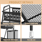 Vintage 3 Tier Spice Rack Organizer for Kitchen Counter, Bathroom Counter Organizer with Bonus Basket, 3 Tier Bathroom Counter Organizer for Spices Makeup Perfumes, Retro Countertop Organizer
