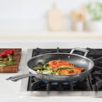 Cuisinart FusionElite+ Hybrid Nonstick Tri-Ply Stainless Steel Skillet, 12″ Skillet Frying Pan with Helper, PURELYSEAR Ceramic Nonstick Technology, Scratch Proof, Cool Grip Handles, Dishwasher Safe