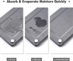 Kitchen Sink Caddy Water Absorbing Stone Tray For Sink, Diatomite Bathroom Countertop Tray Organizer, Faucet Stone Drying Mat Coaster Soap Dish Sponge Dispenser Holder (Grey)