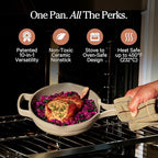 Our Place Mini Always Pan | 8.5" Ceramic Pan with Modular Lid & Beechwood Spatula | Patented 10-in-1 Nonstick, Non-Toxic Cookware Made Without PFAS | Induction & Oven-Safe up to 450°F | Steam
