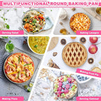 EWFEN 8 Inch Cake Pan Set of 2, Stainless Steel Round Layer Cake Baking Pans Tins, Non-Toxic & Healthy, Leak-proof & Easy Clean & Dishwasher Safe