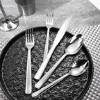 Silverware Set for 8, Prendcyx 40-Piece Heavy Duty Flatware Cutlery Set, 18/0 Food-Grade Stainless Steel Tableware Set, Dishwasher Safe for Home, Restaurant, Wedding, Party, Mirror Polished